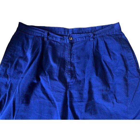 Vintage Duckhead Shorts Sz 40 Blue High Waist Retro 90's Shorts Pleated - Picture 4 of 8